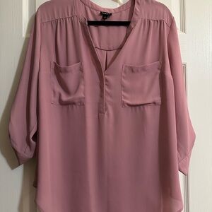 Torrid Women's Pink Harper 3/4 Sleeve Blouse 2X